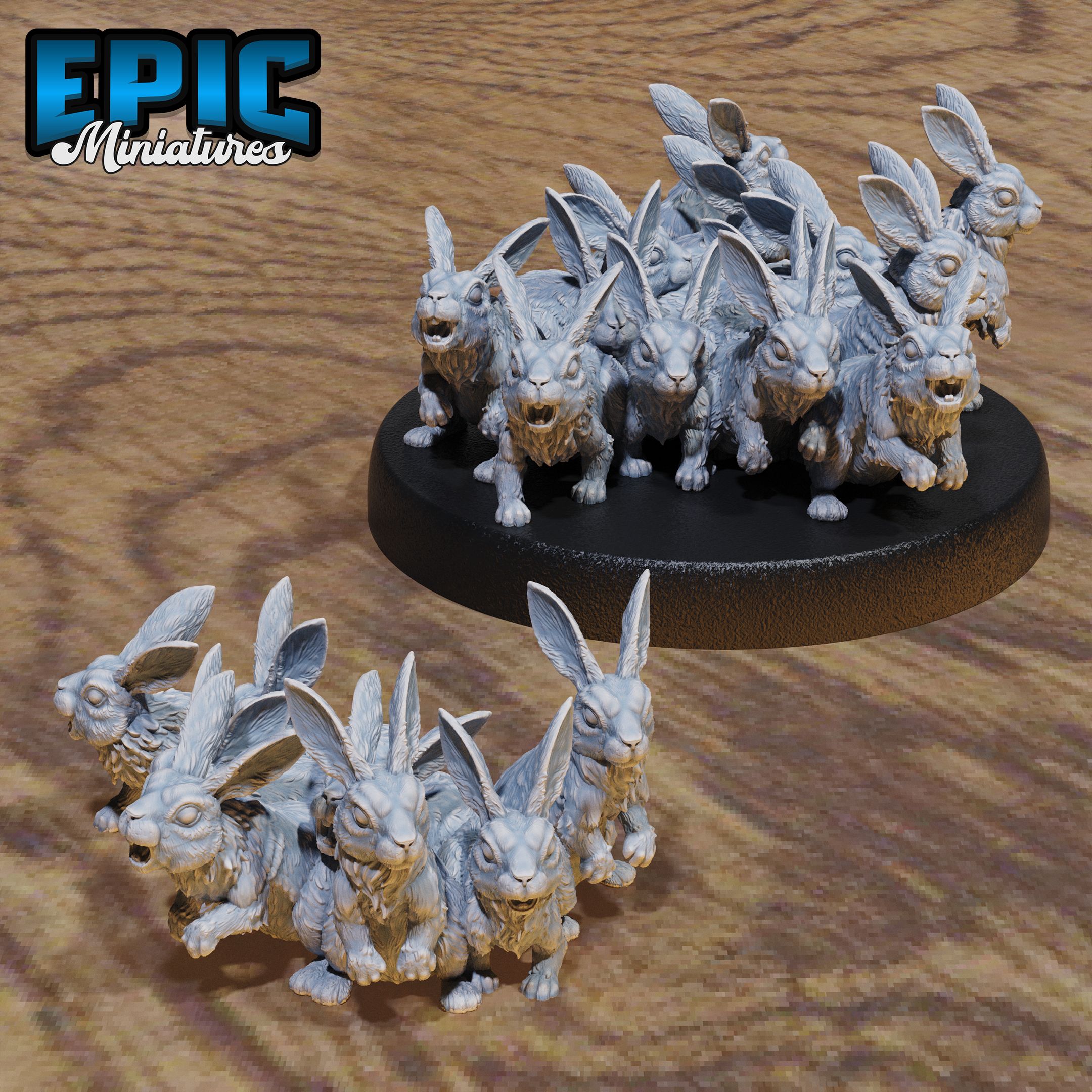 Rabbit Swarm Set / Cute Hare / Small Jackrabbit / Bunny Animal / Rodent Pet / Wild Herbivore / Nature Encounter